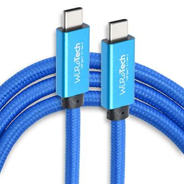 Imagem de WiRoTech Cabo de carregamento compatível com Samsung Galaxy S22, USB C 3.1 Gen2 10Gbps, Samsung S21 S20 Note, Meta Quest 2, compatível com MacBook iPad e PC (azul, 3 metros)
