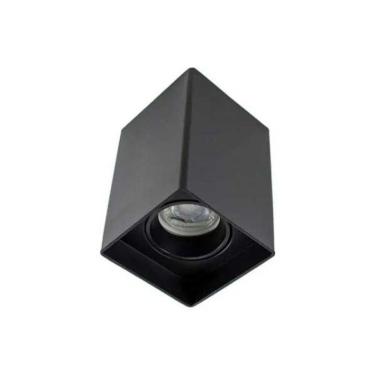 Imagem de Plafon Spot Sobrepor MR16 Dicroica Quadrado Recuado Preto 12,5cm Evoled