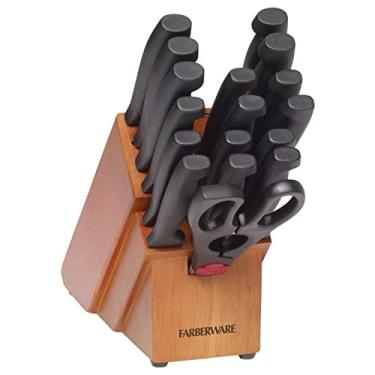 Imagem de Kit de facas Farberware, aço inoxidável, 18 peças, preto