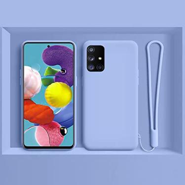 Imagem de Capa de celular de silicone líquido original para Samsung S22 S21 S20 FE S10 Note 20 Ultra A53 A73 A52 A51 A72 A32 Capa de pulseira, Roxa, Para S10 Lite