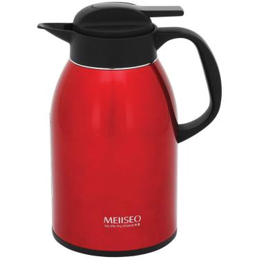 Imagem de KAFFE GARRAFA TÉRMICA 26x20x14cm 1,6L INOX VERMELHO PAREDE DUPLA