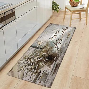 Imagem de SHENGANG Tapete de cozinha entrada para casa quarto sala de estar decoração infantil tapete corredor cabeceira do banheiro tapete antiderrapante, 21,60cmx200cm