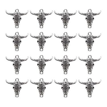 Imagem de Honbay 50 peças pingentes de liga de vaca pingente de cabeça de gado ocidental para brinco colar pulseira chaveiro joias artesanato fabricação