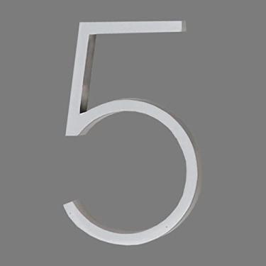 Imagem de Address America Números de casa flutuantes modernos reflexivos de 12,7 cm (número 5) - HN