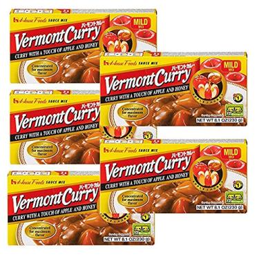 Imagem de [ 5 paquetes] House Foods Vermont Curry suave 8.11 oz (230 g)