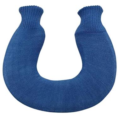 Imagem de Garrafa de água quente de PVC em forma de U Saco de água quente com capa macia para cólicas menstruais, alívio da dor no pescoço e ombro para compressas de calor, aquecedor de cama e aquecedores de pés, azul 2.1000 ml