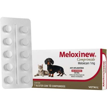 Imagem de Anti-Inflamatório Vetnil Meloxinew 1 mg para Cães e Gatos - 10 Comprimidos