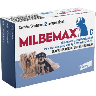 Imagem de Vermífugo Elanco  Milbemax C para Cães até 5 Kg - 2 Comprimidos