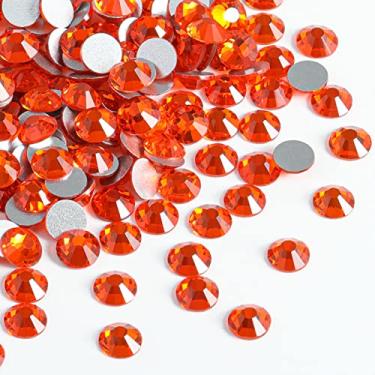 Imagem de Beadsland 2880 peças de pedras redondas de strass de cristal com fundo plano para arte em unhas e artesanato fixador de cola, laranja, SS6, 1,9-2,1 mm