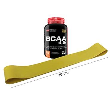 Imagem de Kit Rubber Band - Amarelo - tensão leve 2mm espessura + Bcaa 100g tangerina - Bodybuiders