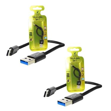 Imagem de KIT 02 CABO CELULAR CARREGADOR TIPO C 20CM