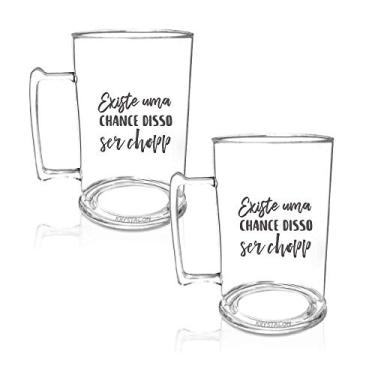 Imagem de Kit 2 Canecas de Chopp Acrílico Personalizadas - Chance de Ser