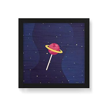 Imagem de Arte Maníacos Quadro Decorativo em Madeira Mundolito - 30x30cm (Moldura caixa em laca preta)