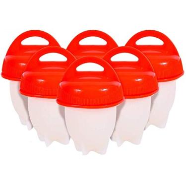 Imagem de Forma De Cozinhar Ovo Sem Casca Silicone 6 Unidades Molde Forma Egglettes Egg Boil Prático Fácil Resistente