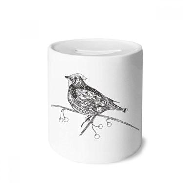 Imagem de DIYthinker Caixa pequena para dinheiro com tinta de pássaro voando caixa de cerâmica porta-moedas presente de cofrinho