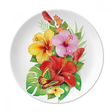 Imagem de Buquê de flores Borboleta Prato Decorativo de Porcelana Salver Prato de Jantar