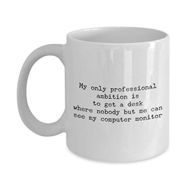 Imagem de Caneca profissional – My only professional ambition is to get a desk where nobody but me can see my computer monitor
