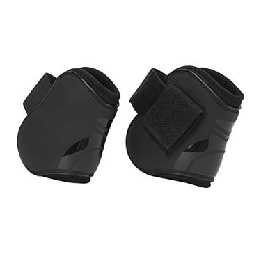 Imagem de LZKW Botas de cavalo Tendon, 4 peças de proteção fortes com gancho e laço para exercícios de cavalo leves para montar, absorção de choque, pular para proteção da concorrência (preto, um par de pernas extragrandes)