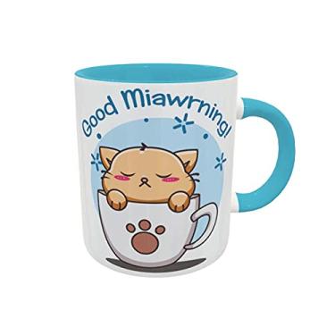 Imagem de Caneca Kawaii Gatinho Bom Dia Presente Criativo Geek cor:Azul