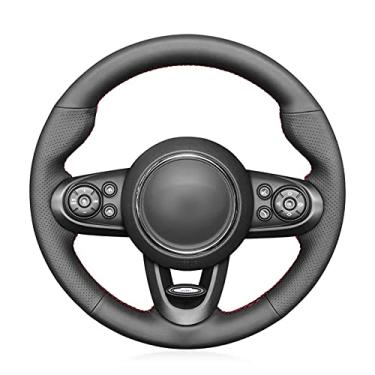 Imagem de Capa de volante de carro confortável e antiderrapante costurada à mão em couro preto, apto para Honda Civic Civic 9 2012 2013 2014 2015