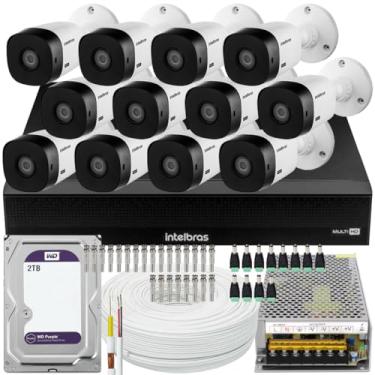 Imagem de Kit 12 câmeras Intelbras VHL 1220 Full DVR 16 canais 2T WD