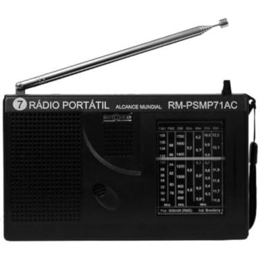 Imagem de Rádio Portátil Motobras com 7 Faixas e Sintoniza Fm,Om e Oc - Rm-Psmp-71AC Preto