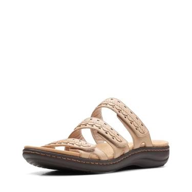 Imagem de Clarks Laurieann Cove Sandália rasteira masculina, Couro de areia, 8 Wide