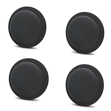 Imagem de Capa adesiva de silicone macio compatível com Apple AirTag para Apple Air Tag, capa protetora para AirTag da Apple para crianças, capa para Apple AirTag para coleira de cães, pacote com 4 [4 pretos]