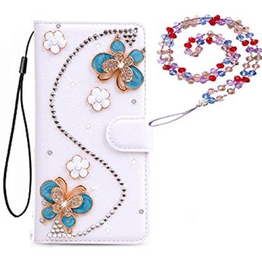 Imagem de Capa para Realme Narzo 50i, capa protetora de couro brilhante e alça de pescoço [suporte] [compartimentos para cartões] [fecho magnético] para capa de telefone Realme Narzo 50i (# 19)