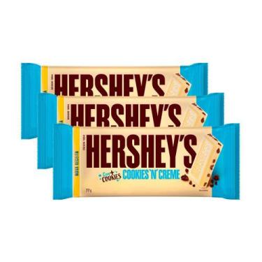 Imagem de Kit 3 Chocolate Hershey's Cookies 'N' Creme 77g - Hersheys