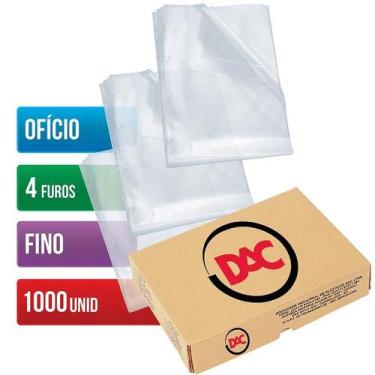 Imagem de Envelope Plastico Oficio 4 Furos 0,06MM Fino C/1000 DAC