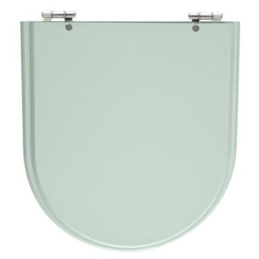 Imagem de Assento Sanitário Calypso Verde Água Tampa para Vaso Incepa de Madeira
