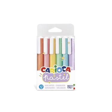 Imagem de CARIOCA Marcadores de texto pastel caixa de plástico 6 peças iluminadores