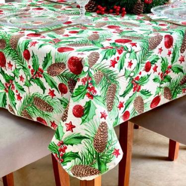 Imagem de Toalha De Mesa Retangular Estampada Natal Mesa de Jantar Natalina - Mi