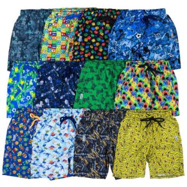 Imagem de Kit 3 Bermudas Infantil para Praia Verão Tactel Leve - Era Uma Vez, 4,