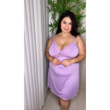 Imagem de Camisola Plus Size Amamentação renda Alça Reforçada - Roupa de dormir