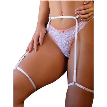 Imagem de Cinta Linga Sex Strappy Elástico Reguladores - A. Lingerie, Branco, Ún