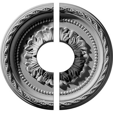 Imagem de Medalhão de teto Ekena Millwork 11 1/2 pol. x 3 1/2 pol. ID x 1 pol. P Palmetto, Divisor, 11 1/2"OD x 3 1/2"ID x 1"P (Fits Canopies up to 3 1/2"), Factory Primed