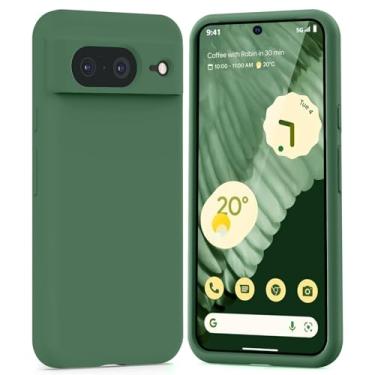 Imagem de TISOOG Capa compatível com Google Pixel 8, [Upgrade Defender Liquid Silicone] [forro de microfibra macia], capa protetora fina e fina à prova de choque para Google Pixel 8 de 6,2 polegadas - verde