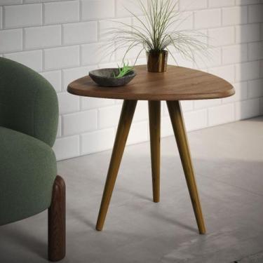 Imagem de Mesa Retrô Lateral Gabriela Pé Palito Tampo de Madeira Triangular - Im