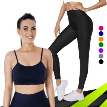 Imagem de KIT conjunto TOP ALÇA FINA bojo + CALÇA leg LEGGING BÁSICA Feminino Ac