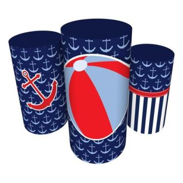 Imagem de Trio Capas De Cilindro C/ Elástico Ursinho Marinheiro - Fadrix