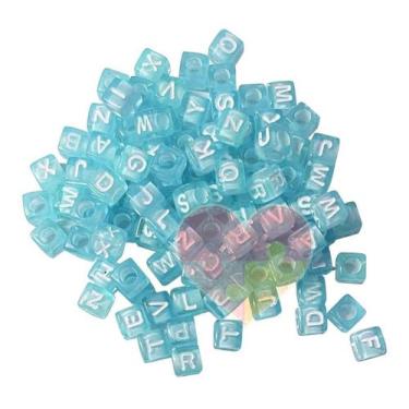 Imagem de 100 Miçangas De Letras Coloridas Infantil Alfabeto Entremeios Para Faz