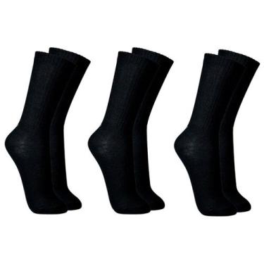 Imagem de Kit 3 Pares Meias Masculina Esportiva Lupo 3292-089 Cano Longo Algodão