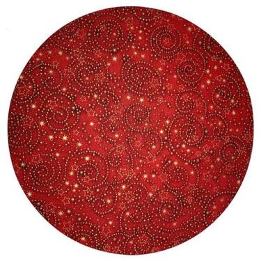 Imagem de Capa de Sousplat Tricoline Espiral Estrelas p/Base Mdf 35cm - M&G Deco