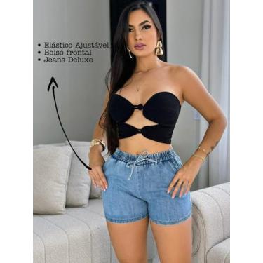 Imagem de Short Feminino Jeans Elastico Blogueira Cintura Alta - Isana Jeans, Cl