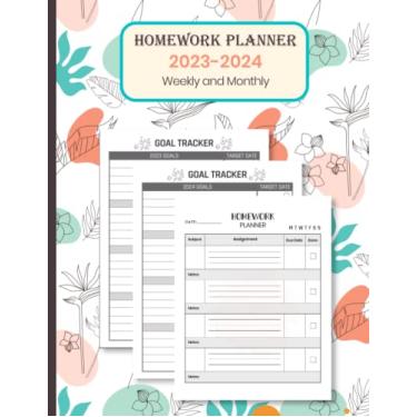 Imagem de Homework Planner 2023-2024 Weekly and Monthly: Weekly and Monthly Homework Planner for middle elementary and high School Student