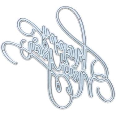 Imagem de Feliz Ano Novo para fazer cartões, recortes de scrapbooking, moldes de corte de metal vazados, parabéns, corte, aniversário, estampagem, estêncil, para decoração de scrap-booking, cartão de bênção