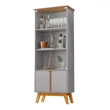 Imagem de Cristaleira 4 Portas Madri Off White com Cinamomo Bechara