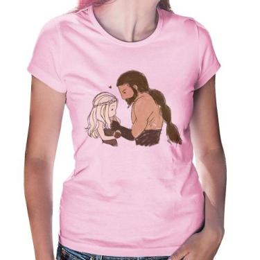 Imagem de Baby Look Khal Drogo e Daenerys Targaryen - Foca na Moda, Rosa bebê, G